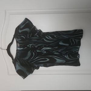 Worthington PXS black and green blouse